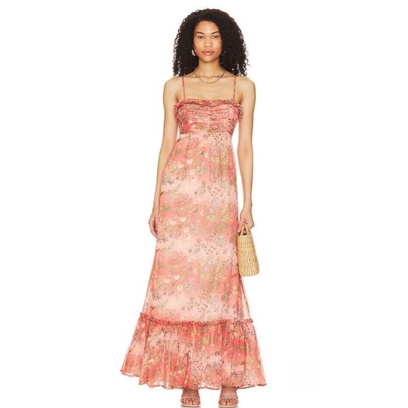 by TiMo Dresses & Skirts - by TIMO NWOT $436 Chiffon Sleeveless Ruffle Maxi Dress in Bright Field Size XL